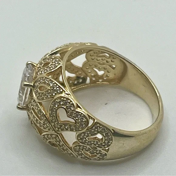 Bella Luce Gold Over Sterling Silver CZ Statement Ring - Size 8 - Picture 4 of 9